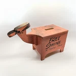 Folk Art Pink Shoe Shine Box W/ Foot Rest, Tip Slot & Drawer 1930S-1950'S. Fixed Price $125.00.