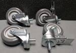 Set Of New Shepherd X 1" Polyurethane Swivel Caster W/ 1/4" Stem & Brake. Fixed Price $29.95.