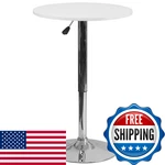 Flash Furniture Pearl 23.75 Round Wood Dining Table Chrome Base Narrow. Fixed Price $172.84.