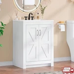 Elegant Bathroom Sink Cabinet Soft Close Storage Rustic Vanity Space Saver New. Fixed Price $289.19.