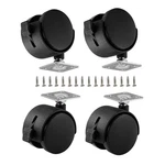 Black Plastic Wheels 2 Inch Locking Small Casters Set Of 4 With 16 Scr.... Fixed Price $16.93.