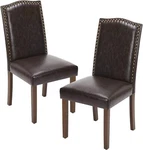 Set 2 Pu Leather Nailhead Trim Dining Office Living Room Parsons Chairs. Fixed Price $104.34.