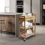 Bamboo Home Rolling Kitchen Trolley W/ Storage Drawer Stand 3 Tiers Shelves Cart. Fixed Price $70.99.