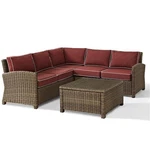 Crosley Furniture Bradenton 4 Piece Fabric Patio Sectional Set In Sangria Red. Fixed Price $1980.54.