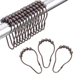 Decorative Bronze Shower Curtain Hooks Set 12 Elegant Rustproof Design. Fixed Price $11.99.