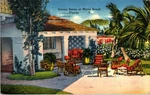 Miami Beach Fl Private Estate Patio Linen Postcard 1940 Tichnor Bros Wicker. Fixed Price $8.39.
