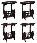 Mlb Logo Cherry End Table With Magazine Book Rack Living Room Sports Fan Decor. Fixed Price $159.88.