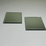 Display 4.75" Square Beveled Edge Mirror Coaster Trays. Fixed Price $13.19.