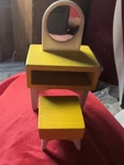 Kidkraft Majestic Mansion Dollhouse Furniture Vanity Yellow Wooden Set. Fixed Price $12.00.