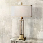 Uttermost Caecelia Column 33" High Gold And Amber Glass Table Lamp. Fixed Price $504.00.