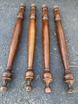 Set Of Four Antique Turned Solid Maple Legs Recovered From Ancient Table. Fixed Price $100.00.
