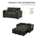 3 In 1 Convertible Sleeper Sofa Bed, Velvet Pull Out Futon Couch. Fixed Price $283.56.