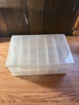Double Sided Craft Box Sectionsed Black Handle Top Back Lid. Fixed Price $15.97.