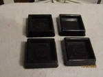 Vintage Bassick Nomar Bakelite 2.25" Square Caster Cups Set Of 4 Nos New. Fixed Price $12.99.