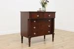 Empire 1830 Antique Flame Mahogany Dresser Chest Glass Knobs #56411. Fixed Price $1275.00.