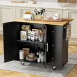 Jy Qaqa 40" Kitchen Island Cart Furniture On Wheels Rolling Portable Dining. Fixed Price $520.37.