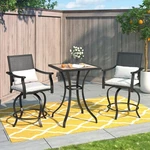 Aecojoy 3 Piece Outdoor Bar Set High Top Patio W/table&chairs&cushions. Fixed Price $279.99.