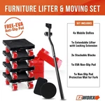 Heavy Duty Furniture Lifter Moving Tool Set With 4X 360 Rotation Sliders. Fixed Price $24.77.