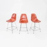 2010S Eames Modernica Orange Fiberglass Counter Stool W/ Steel Base 9X Available. Fixed Price $375.00.