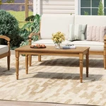 Acacia Wood Outdoor Coffee Table, Classic Garden Patio Furniture, Natural Finish. Fixed Price $131.99.