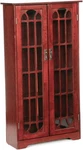 Media Cabinet 330-DISC Cherry Brown Window Pane Particle Board Cd Dvd Books. Fixed Price $247.50.