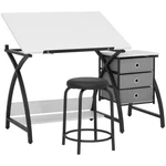 Studio Designs Comet Center Plus Drawing Table With Stool Black And White. Fixed Price $162.68.