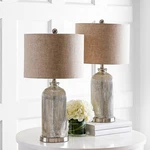 (set Of 2) Safavieh Table Lamp Silver Ivory Modern Bedside Nightstand. Fixed Price $50.89.