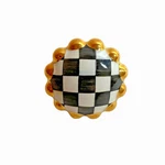 Mackenzie-childs Courtly Check Round Knob Hand Painted Ceramic Gold Lustre. Fixed Price $39.98.
