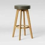 Banning Modern Round Swivel Counter Stool Espresso Faux Leather W/natural Leg. Fixed Price $39.99.