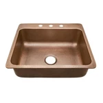 Sinkology SK102-25AC Rosa Drop 25" 3-HOLE Kitchen Antique Copper. Fixed Price $610.64.