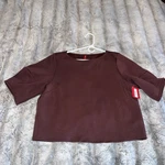Spanx Airluxe Desk Dinner Elbow Sleeve Top Shirt Spice Brown Nwt Ret $88. Fixed Price $30.00.