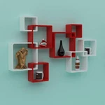 Wooden Intersecting Wall Shelves (set Of 8) Rack Stand For Living Room Gift. Fixed Price $141.96.