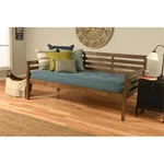Kodiak Furniture Boho Wood Daybed Walnut Brown With Linen Aqua Mattress. Fixed Price $553.30.