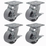 4"X2"HEAVY Duty Steel Iron Wheel Casters,capacity 800-3000 Lb. Fixed Price $108.80.