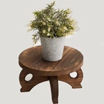 Indoor Round Wood Plant Stand - Decorative Display Table For Flowers. Fixed Price $25.16.