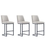 Manhattan Comfort Serena Counter Stool With Steel Base In Light Gray (set Of 3). Fixed Price $847.35.