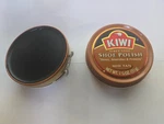 4 Cans Kiwi Shoe Polish Renews And Protects Light Tan Leather, 1/8 OZ-31G. Fixed Price $19.95.