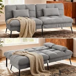 Convertible Futon Sofa Bed 72 Adjustable Backrest Folding Grey Comhoma Fabric. Fixed Price $259.99.