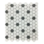 Mosaic Hexagon Matte White And Black Tile 23 Sheets 10.25" 11.8" 19.3 Sqft. Fixed Price $254.99.
