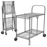 Luxor WSCC-2 Two-shelf Collapsible Wire Utility Cart, Silver. Fixed Price $301.00.