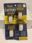 Vintage Rare Bassick Ball Bearing Swivel Casters - New Set Of 4 Package. Fixed Price $17.95.