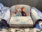 Marshmallow Furniture Kids 2-IN-1 Flip Open Foam Sofa Bed, Frozen (used). Fixed Price $30.00.