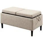 Convenience Concepts DESIGNS4COMFORT Storage Ottoman With Trays In Cream Fabric. Fixed Price $139.99.