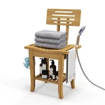 Deluxe Bamboo Shower Bench For Inside Bathroom Stool With Storage. Fixed Price $55.99.