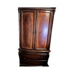 Coaster Bedroom Set & Armoire Dark Brown Wood, 2 Doors, Drawers. Fixed Price $1000.00.