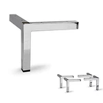 Set Of 4 Modern Square Metal Tube Furniture Legs Inch Chrome Durable. Fixed Price $54.99.