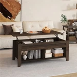 Wooden Lift Top Coffee Table W/storage & 2 Open Shelves For Living Room Office. Fixed Price $74.99.