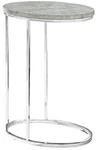 Monarch I 3244 Oval Accent Under Sofa Table, Grey Cement Top, Chrome Metal Base. Fixed Price $75.00.
