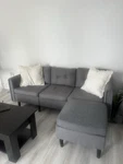Yaheetech Gray Fabric Sectional Sofa With Ottoman, 3-SEATER, L-shaped. Fixed Price $174.00.