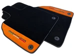 Floor Mats For Lamborghini Aventador 2012-2022 With Orange Alcantara Leather. Fixed Price $449.00.